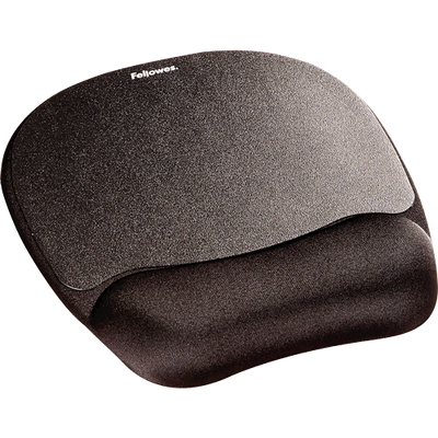 Fellowes Memory Foam Mouse Pad with Wrist Rest - Black 9176501