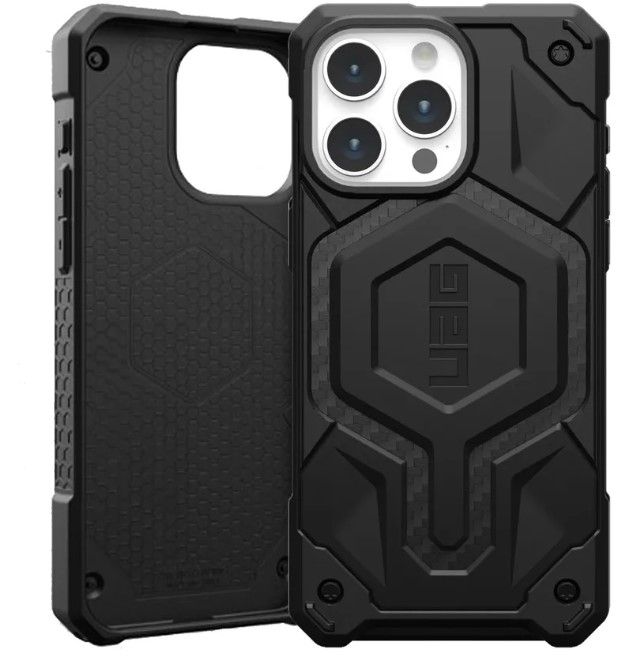 UAG Monarch Pro for iPhone 16 Series- Magsafe Compatible UAG Monarch Pro for iPhone 16 Series- Magsafe Compatible, Color: Carbon Fiber