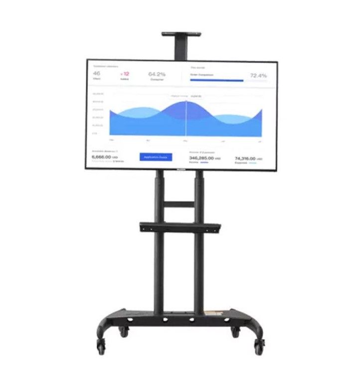 North Bayou AVA1800-70-1P 55" to 80" Large Huge Portable Height Adjustment TV Stand Trolley Cart