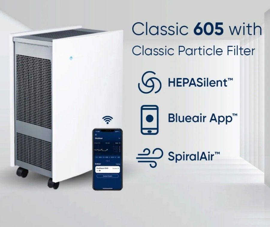 Blueair Air Purifier Classic 605 With Particle Filter (775 - 3720 ft²/72 - 345 m²)