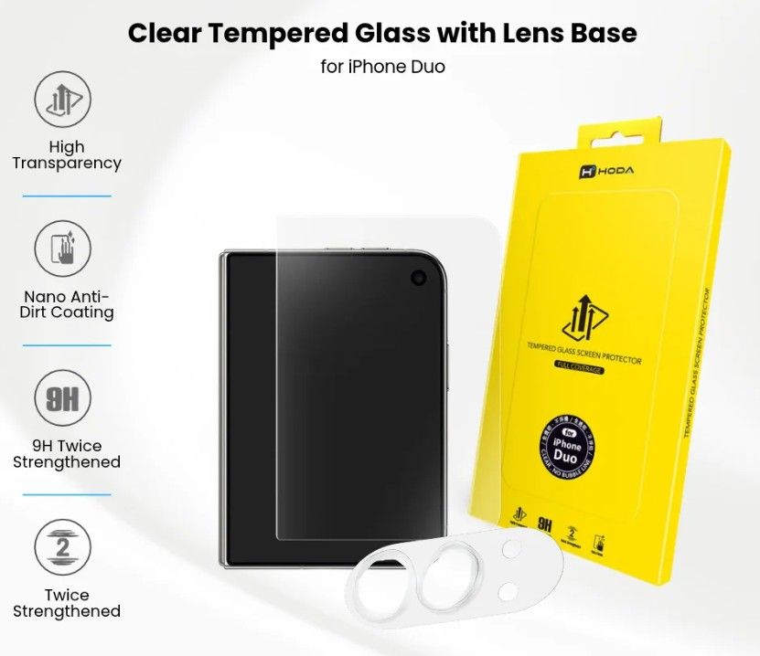 Hoda 2.5D Clear (Case-Friendly) Tempered Glass Screen Protector for iPhone Duo (Front Screen) No Helper