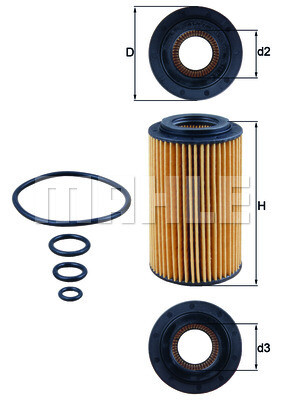 MAHLE กรองน้ำมันเครื่อง สำหรับ Mercedes Benz เครื่อง M112 M272 / W202 W204 W211 W212 C219