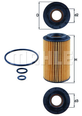 MAHLE กรองน้ำมันเครื่อง สำหรับ Mercedes Benz เครื่อง OM651 ดีเซล / W246 W204 W205 C218 W212