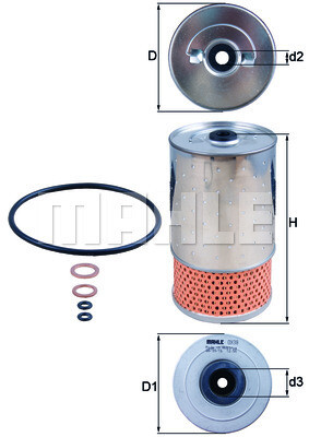 MAHLE กรองน้ำมันเครื่อง สำหรับ Mercedes Benz เครื่อง OM601 OM602 / W202 W124 , MUSSO 2.9D