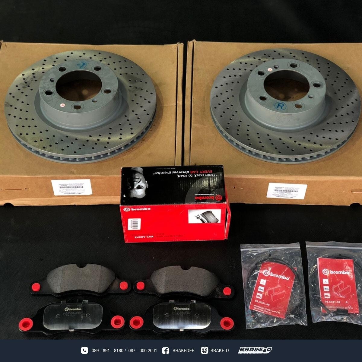 ชุดผ้าเบรกBREMBO จานเบรก สำหรับ PORSCHE CAYMAN 981