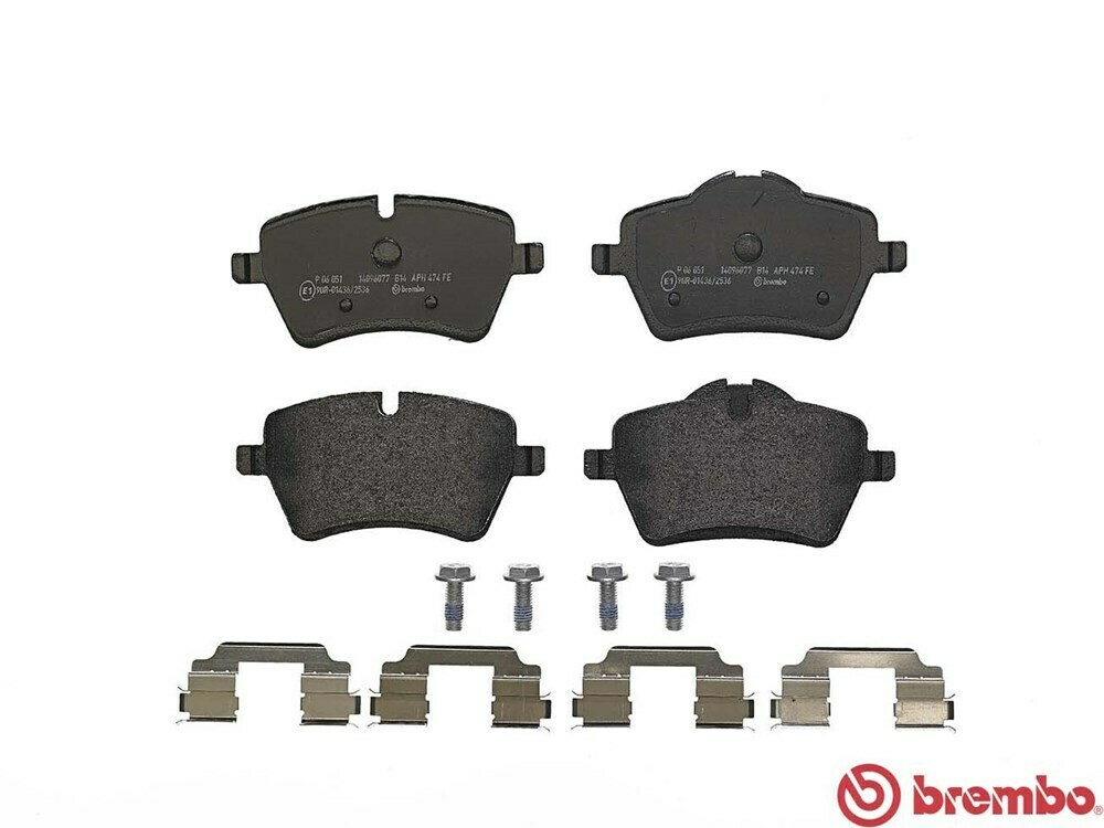 ผ้าเบรกหน้า BREMBOสำหรับ  Mini R55 R56 R57 R58 JCW 06-&gt; F, เลือกรุ่นผ้าเบรก: BLACK SHIM PADS ( Low Metallic ) ผ้าเบรก โลว์เมทัลลิก