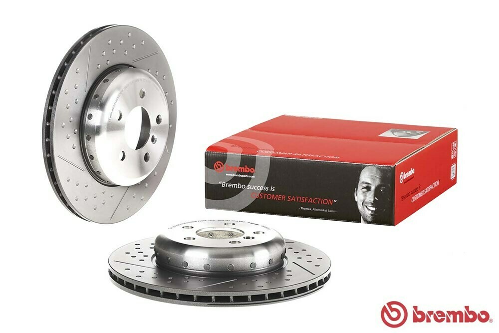 Brembo จานเบรกหลังสำหรับ  BMW  series 3 F30, series4 F32 Drilled/Groove