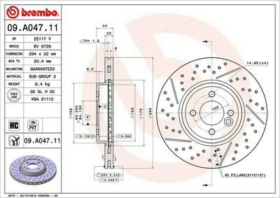 ผ้าเบรกหน้า BREMBOสำหรับ  Mini R50 R52 R53 JCW 01->