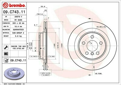 ผ้าเบรกหลัง BREMBOสำหรับ  Mini  F54 F60 15 R