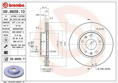 จานเบรกหน้า BREMBO สำหรับ  ROVER  Freelander L314 ปี98-06 98-06