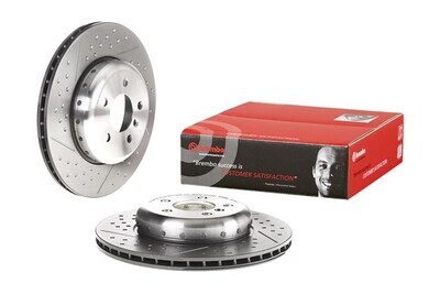 BREMBO จานเบรกหลัง สำหรับ BMW 3 (F30) 4 (F32) เจาะรู/เซาะร่อง  [2ชิ้น ซ้าย-ขวา]