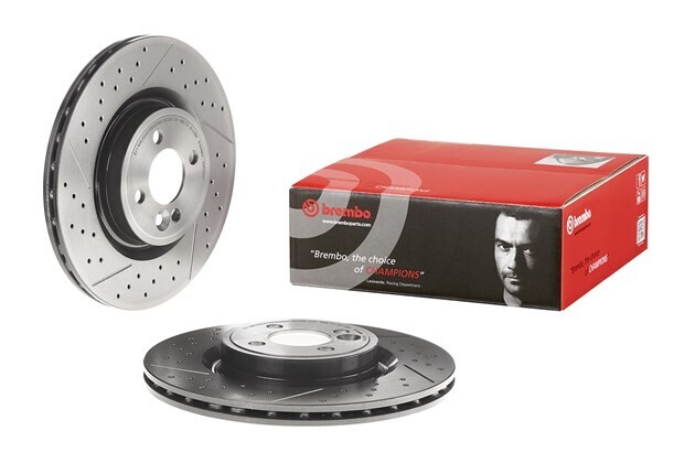 BREMBO จานเบรกหน้า สำหรับ MINI R55 R56 R58 R59 เจาะรู   [2ชิ้น ซ้าย-ขวา]