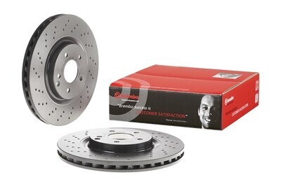 BREMBO จานเบรกหน้า สำหรับ BENZ  W203 C C209 R171 เจาะรู [2ชิ้น ซ้าย-ขวา]