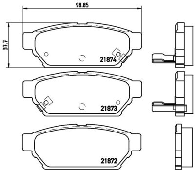 BREMBO ผ้าเบรกหลัง MITSUBISHI Lancer E-Car ปี93 CK2 ปี96