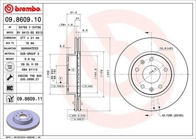 BREMBO จานเบรกหน้า  สำหรับ LAND ROVER Freelander L314 ปี98-06   [2ชิ้น ซ้าย-ขวา]