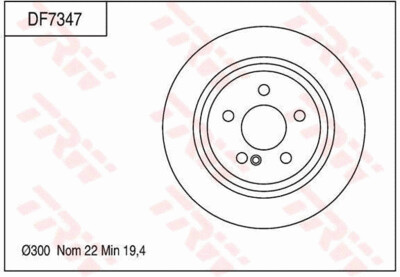 TRW จานเบรกหลัง สำหรับ BENZ W221 S350,SL500 (R230) ปี  05-13  [2ชิ้น ซ้าย-ขวา]