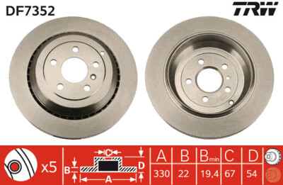 TRW จานเบรกหน้า สำหรับ BENZ W251 R350 ปี 07 [2ชิ้น ซ้าย-ขวา]