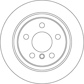 TRW จานเบรกหลัง สำหรับ BMW X1 (F48), Series 2 (F45,46) 218i ปี 14  [2ชิ้น ซ้าย-ขวา]