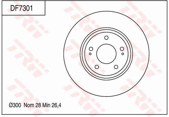 TRW  จานเบรกหน้า สำหรับ HYUNDAI SONATA NF ปี 04-10 [2ชิ้น ซ้าย-ขวา]