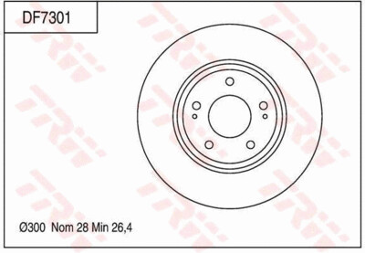 TRW  จานเบรกหน้า สำหรับ HYUNDAI SONATA NF ปี 04-10 [2ชิ้น ซ้าย-ขวา]