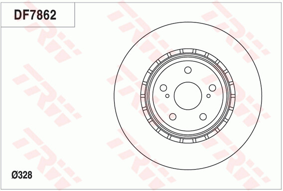 TRW จานเบรกหน้า สำหรับ LEXUS RX270, RX 450h ปี 08-15 [2ชิ้น ซ้าย-ขวา]