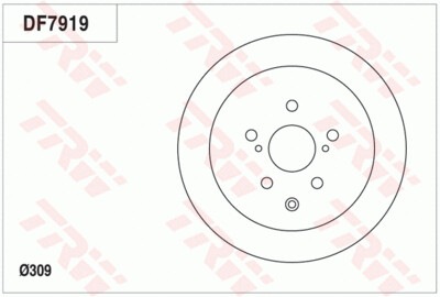 TRW จานเบรกหลัง สำหรับ LEXUS RX270, RX 450h ปี 08-15 [2ชิ้น ซ้าย-ขวา]