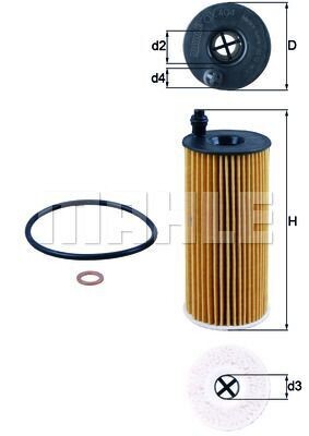 MAHLE กรองน้ำมันเครื่อง สำหรับ BMW N47 ดีเซล  4 สูบ / 3 (E90 F30) 5 (F10) X1 (E84), Cooper S 2.0D