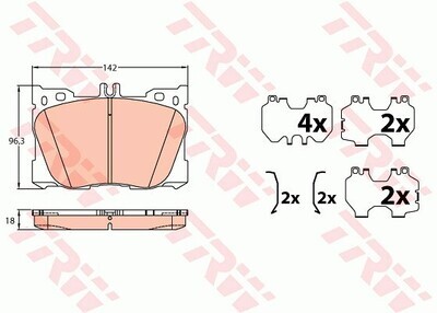 TRW COTEC ผ้าเบรกหน้า สำหรับ BENZ W253 GLC / W205 C43
