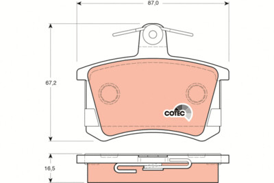 TRW COTEC ผ้าเบรกหลัง สำหรับ AUDI A4 2.0L ปี 2002 C4 ปี 1994-1996  ปี1995-1998 4.2L/4WD ปี 1991-1994 2.2L (1กล่อง สำหรับ 2 ล้อหลัง)