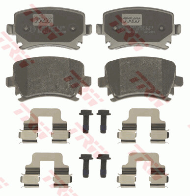 ​TRW COTEC ผ้าเบรกหลัง สำหรับ AUDI A6 3.0L TDI/4WD ปี2008  TT 1.8L TFSI.ROADSTER ปี 2007 ปี2009 2.5L  (1กล่องสำหรับ2ล้อหลัง)