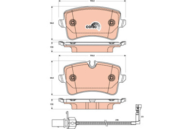 TRW COTEC ผ้าเบรกหลัง สำหรับ AUDI Q5 3.0L TDI ปี2013 (1กล่องสำหรับ2ล้อหลัง)