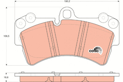 ​TRW COTEC ผ้าเบรกหน้า สำหรับ AUDI Q5 3.0L 4.2L TDI ปี2006-2015 (1กล่องสำหรับ2ล้อหน้า)