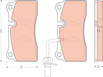 TRW COTEC ผ้าเบรกหลัง สำหรับ AUDI R8 5.2L FSI ปี2007-2012 (1กล่องสสำหรับ2ล้อหลัง)