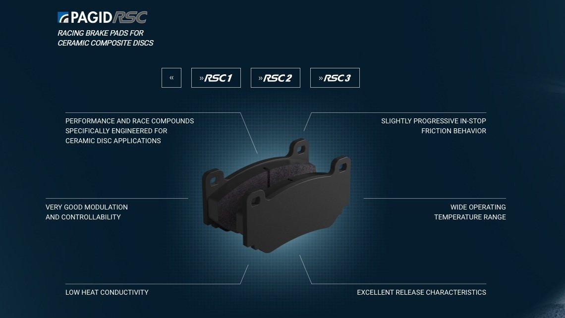 PAGID ผ้าเบรคหลังNISSAN GTR R35 CarbonCeramicBrake, เลือกรุ่นผ้าเบรก: RSC