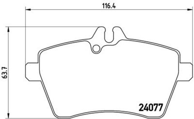 ผ้าเบรคหน้า BREMBO สำหรับMercedesBenz A CLASS W169 170 200