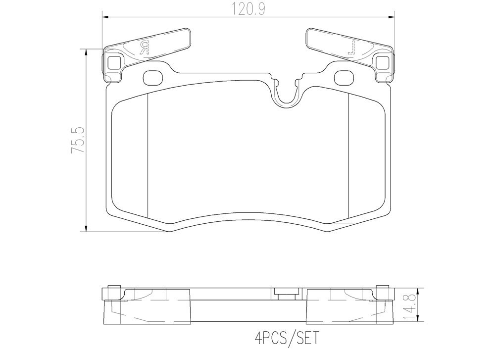 ผ้าเบรกหน้าBREMBO สำหรับ MINI COOPER F55 F56 F57 F58, เลือกรุ่นผ้าเบรก: BLACK SHIM PADS ( Low Metallic ) ผ้าเบรก โลว์เมทัลลิก