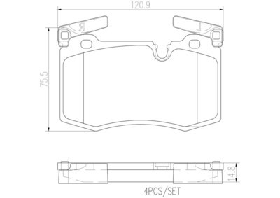 ผ้าเบรกหน้าBREMBO สำหรับ MINI COOPER F55 F56 F57 F58, เลือกรุ่นผ้าเบรก: BLACK SHIM PADS ( Low Metallic ) ผ้าเบรก โลว์เมทัลลิก