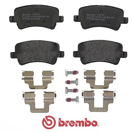 ผ้าเบรกหลังBREMBO สำหรับRangeRover Evoque L538 2.0 2.2D 4x4  ปี 2011/ VOLVO XC60 2.0, เลือกรุ่นผ้าเบรก: BLACK SHIM PADS ( Low Metallic )
