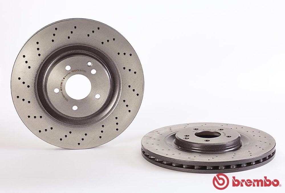 BREMBO จานเบรกหน้า สำหรับ BENZ  W203 C209 R171 55AMG เจาะรู [2ชิ้น ซ้าย-ขวา]