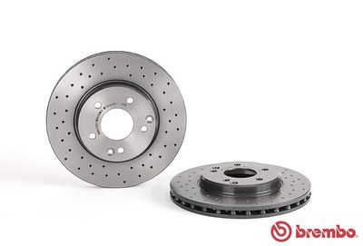 จานเบรคหน้า BREMBO XTRA สำหรับ Mercedes-Benz W203 C180 - 230 , C209 CLK [2ชิ้น ซ้าย-ขวา]