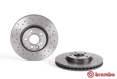 จานเบรคหน้า BREMBO XTRA สำหรับ Range Rover Evoque อีโวค 11-> / Volvo S60 II. S80 II. V70 III . XC70 II 08-> [2ชิ้น ซ้าย-ขวา]