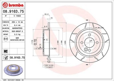 จานเบรคหลัง BREMBO MAX สำหรับ MINI R50/R53 Cooper S 01-06 [2ชิ้น ซ้าย-ขวา]