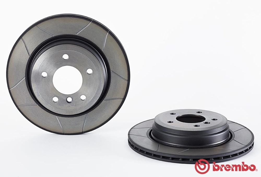 จานเบรคหน้า BREMBO MAX สำหรับ FORD FOCUS 1.6, 2.0 12-&gt; / Volvo S40II V50  [2ชิ้น ซ้าย-ขวา]