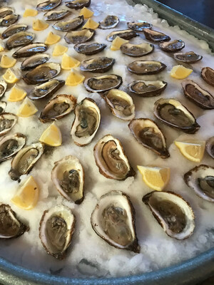 Raw Blue Point Oysters on the half shell (half dozen)
