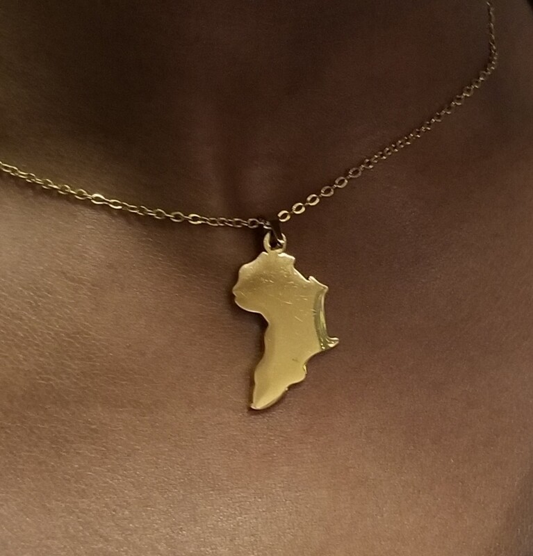Africa Map Necklace