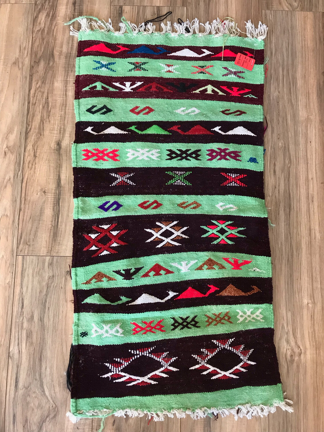 Mint &amp; Maroon Berber Rug