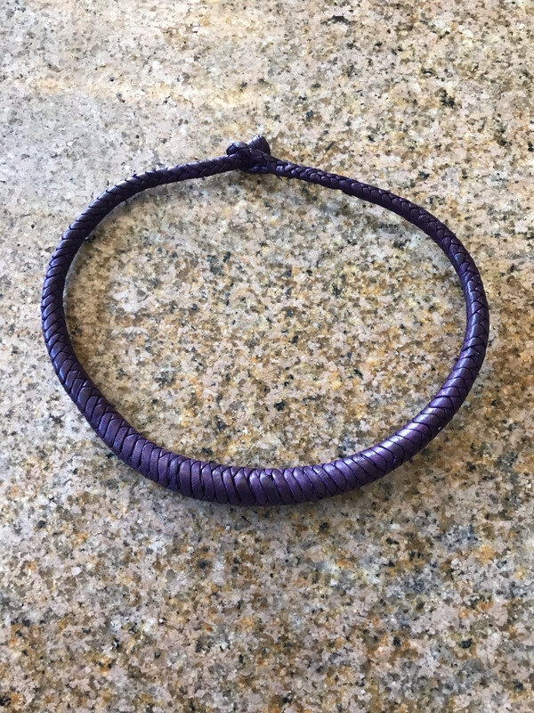 Purple Braided Leather Necklace