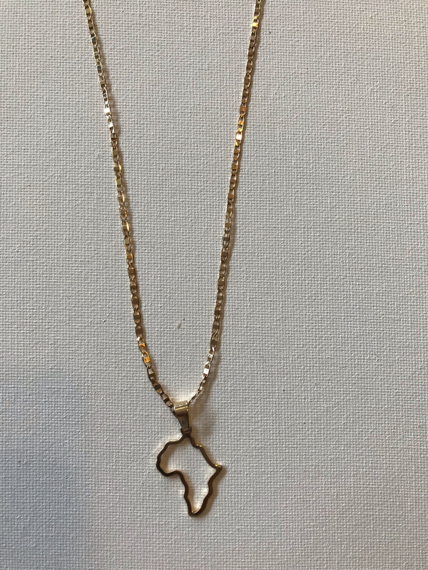 Africa Map Outline Necklace