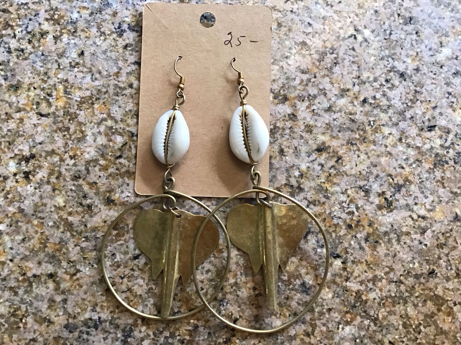 Elephant Brass Earrings