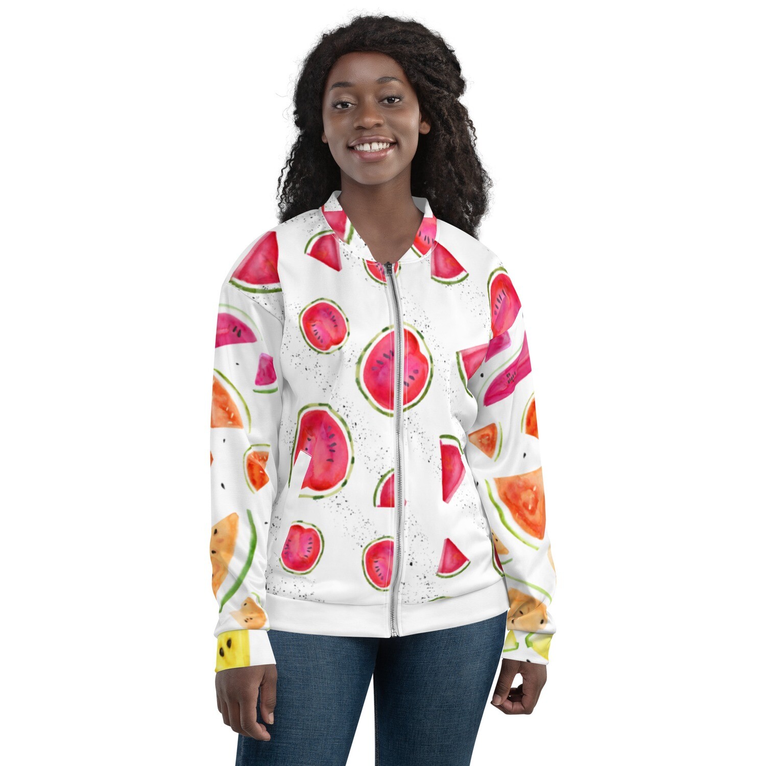 Unisex Bomber Jacket - Watermelon